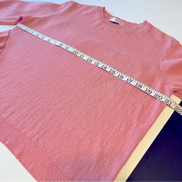 ALANIZ ruffled asymmetric pullover sweater, lightweight, pink, size M - Picture 7 of 10